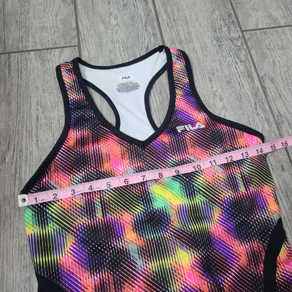 Fila women's athletic racerback workout tank top pink multi color size small - Picture 6 of 8